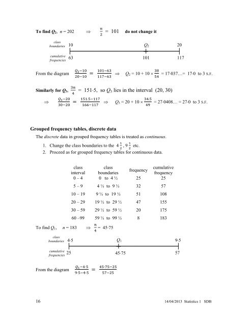 Statistics 1 Revision Notes - Mr Barton Maths