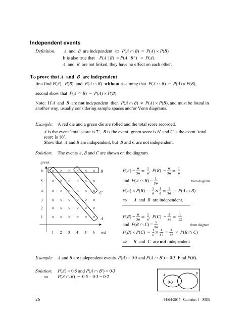 Statistics 1 Revision Notes - Mr Barton Maths