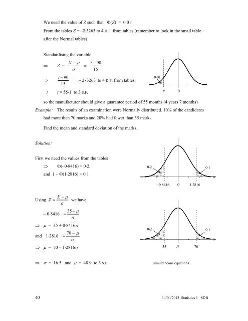 Statistics 1 Revision Notes - Mr Barton Maths