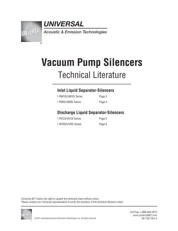 Vacuum Pump Silencers - Technical Literature - Universal: Acoustic ...