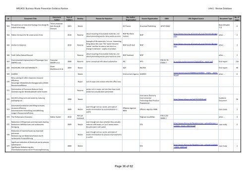 Review Database - Oakdene Hollins