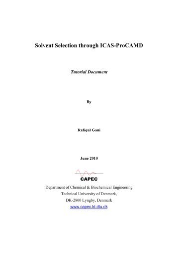 Solvent Selection through ICAS-ProCAMD - CAPEC