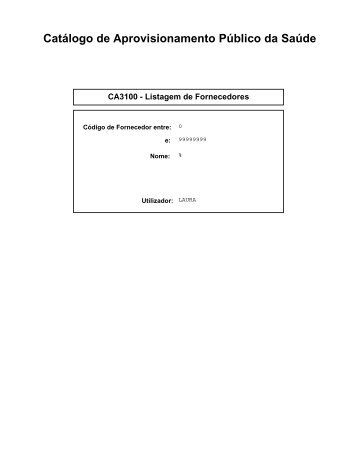 SPMS - Catálogo de Aprovisionamento Público da Saúde