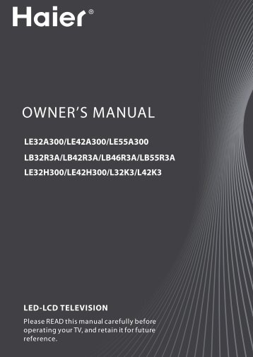 owner's manual led-lcd television - Haier