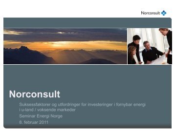 Prosjekter i studien - Energi Norge