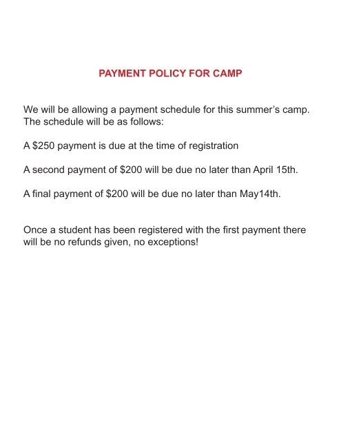 DMA Summer Camp Packet - Baton Rouge Community College