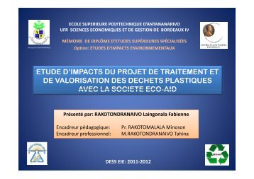 etude d'impacts du projet de traitement et de valorisation des ...