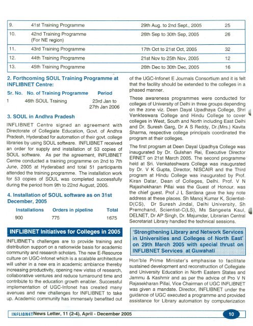 Vol. 11 No. 2-4 (April- December 2005) - INFLIBNET Centre