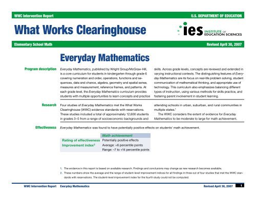 Elementary Math Curriculum, Everyday Mathematics