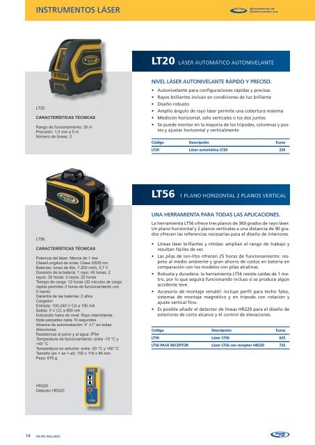 CatÃ¡logo Spectra Precision Laser - Al-Top TopografÃ­a