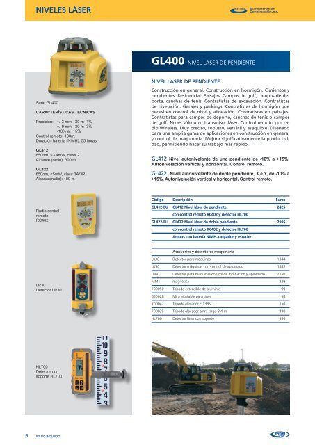 CatÃ¡logo Spectra Precision Laser - Al-Top TopografÃ­a