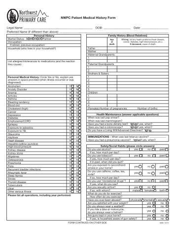 Established Patient Prenatal Medical History Form - Santa Fe Ob/Gyn