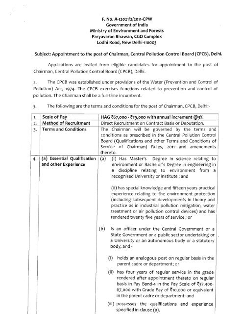 F. No. A-12021/2/2011-CPW Government of India Ministry of ...