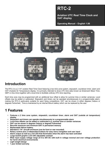 RTC-2 Manual - MGL Avionics