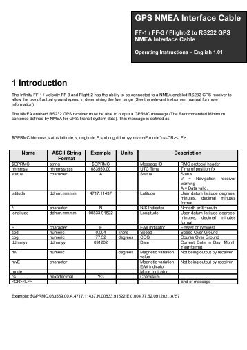 GPS NMEA Interface Cable manual - MGL Avionics