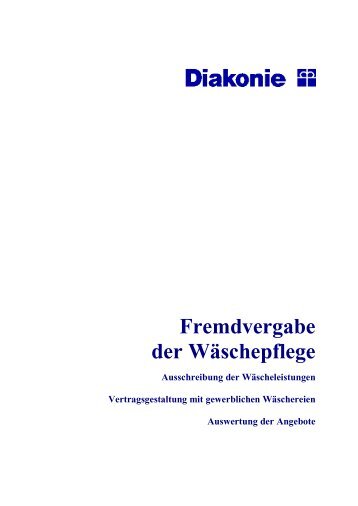 Fremdvergabe der Wäschepflege - Diakonie Württemberg