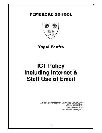 ICT Policy - Porth Penfro - Pembrokeshire Portal