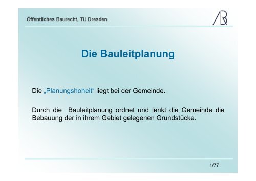 Die Bauleitplanung - Prof-rauch-tu-dresden.de