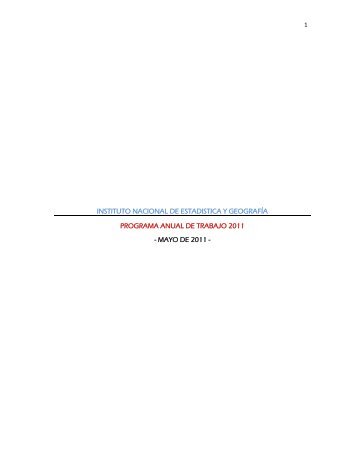 instituto nacional de estadistica y geografía programa anual ... - Inegi