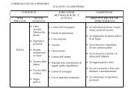 curricolo scuola primaria italiano- classe prima contenuti