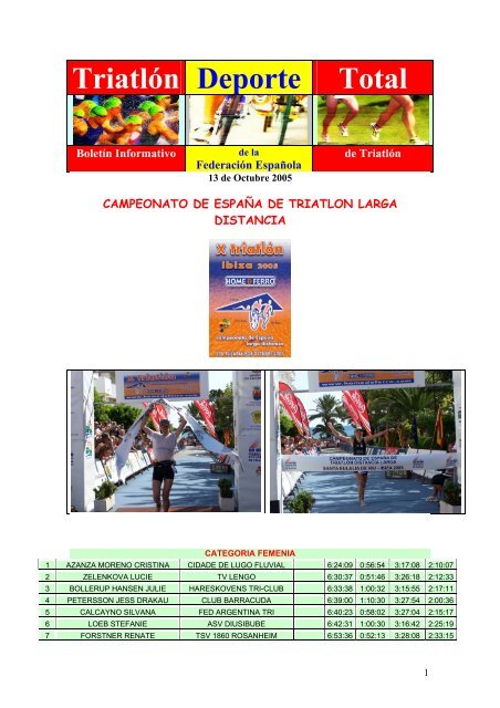 TriatlÃ³n Deporte Total - FederaciÃ³n EspaÃ±ola de TriatlÃ³n