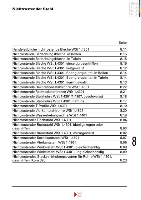 Lieferprogramm â Stahl/Metall â - Stahltechnik