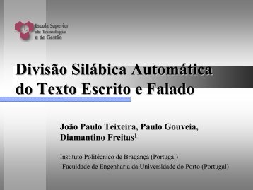 DivisÃ£o SilÃ¡bica AutomÃ¡tica do Texto Escrito e Falado - Instituto ...