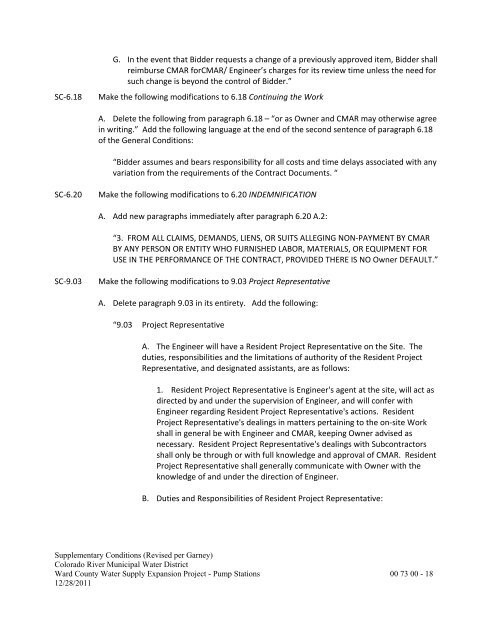 Bid Package 08 North Well Field - Garney Construction