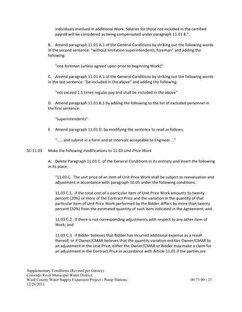 Bid Package 08 North Well Field - Garney Construction