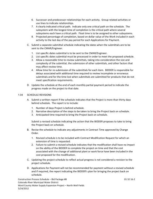 Bid Package 08 North Well Field - Garney Construction