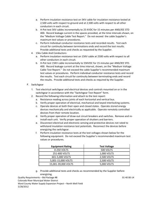 Bid Package 08 North Well Field - Garney Construction