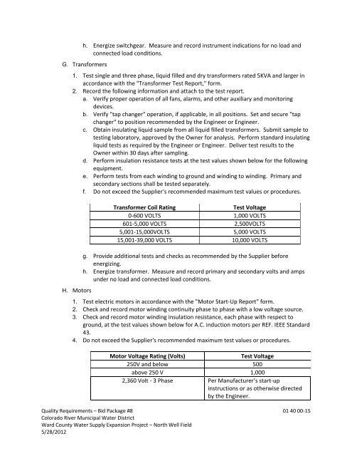 Bid Package 08 North Well Field - Garney Construction