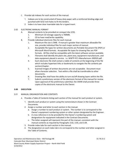 Bid Package 08 North Well Field - Garney Construction