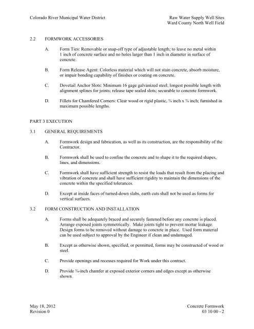 Bid Package 08 North Well Field - Garney Construction