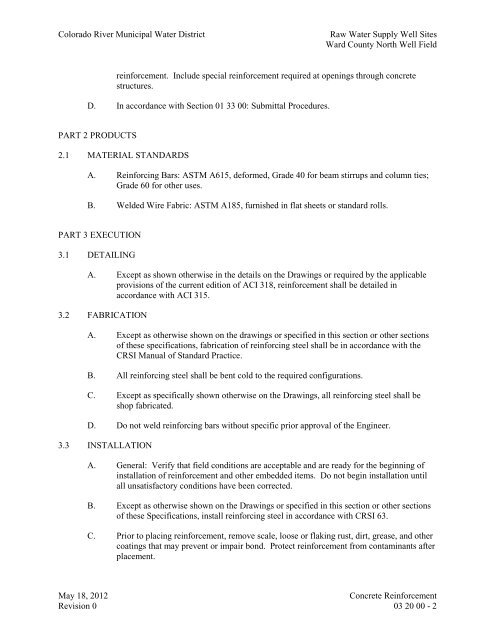 Bid Package 08 North Well Field - Garney Construction