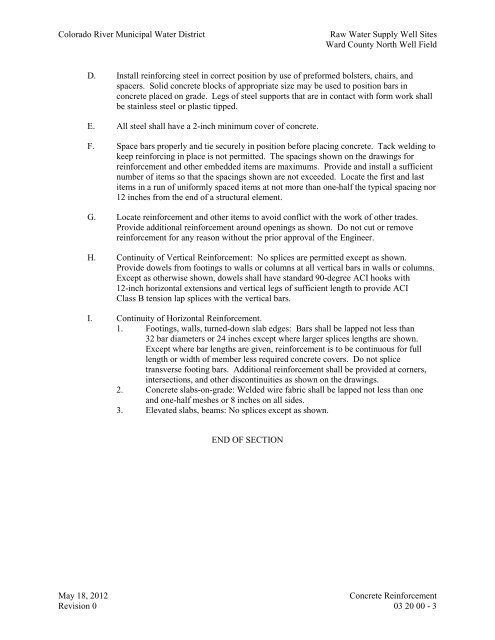 Bid Package 08 North Well Field - Garney Construction