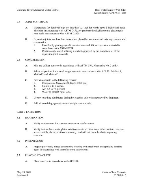 Bid Package 08 North Well Field - Garney Construction