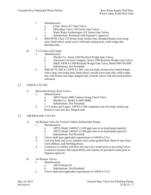 Bid Package 08 North Well Field - Garney Construction