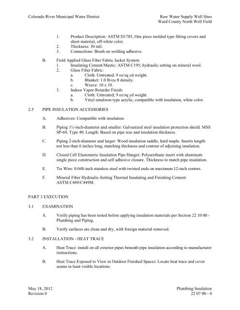 Bid Package 08 North Well Field - Garney Construction