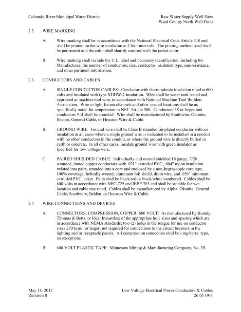 Bid Package 08 North Well Field - Garney Construction