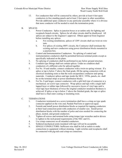 Bid Package 08 North Well Field - Garney Construction