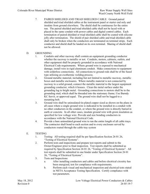 Bid Package 08 North Well Field - Garney Construction