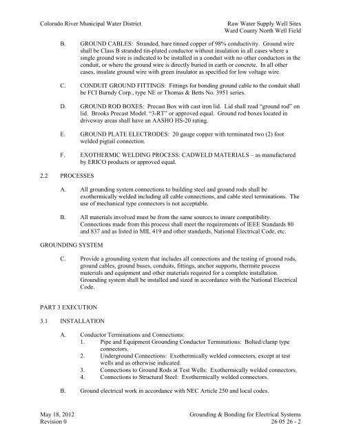 Bid Package 08 North Well Field - Garney Construction