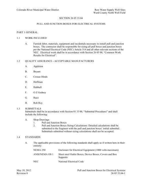 Bid Package 08 North Well Field - Garney Construction