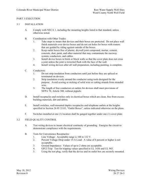 Bid Package 08 North Well Field - Garney Construction