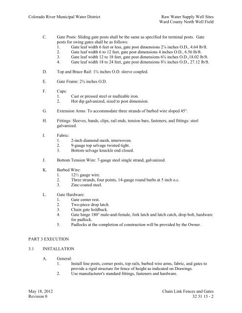 Bid Package 08 North Well Field - Garney Construction