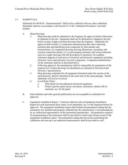 Bid Package 08 North Well Field - Garney Construction