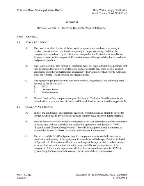 Bid Package 08 North Well Field - Garney Construction