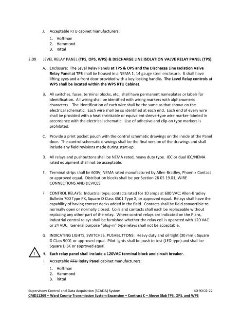 Bid Package 08 North Well Field - Garney Construction