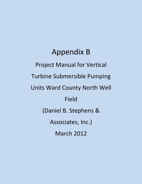 Bid Package 08 North Well Field - Garney Construction